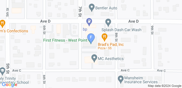 Map to First Fitness - West Point